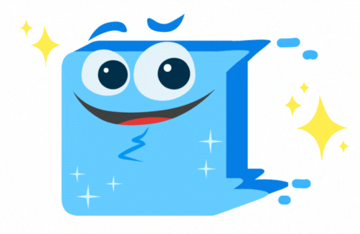 A blue, cartoon character shaped like a slider bar.
