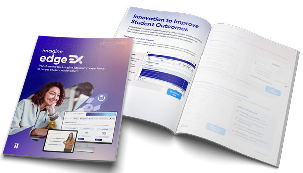 An image of the printed Imagine EdgeEX brochure lying on a table