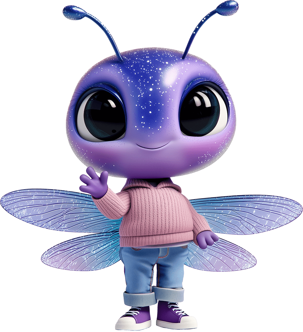 Dragonfly animated character.