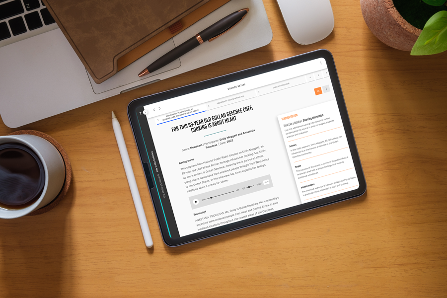 Traverse Teacher digital materials featured on tablet.