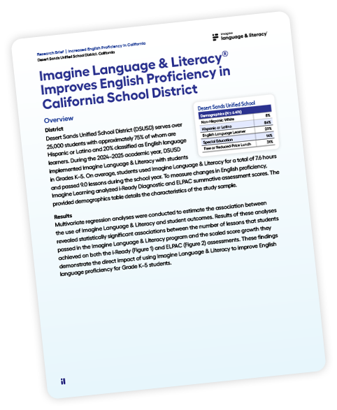Cover page of an Imagine Language & Literacy research paper